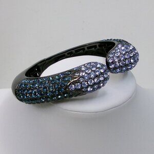 Joan Boyce Swarovski Crystal Shades of Blue Bangle Bracelet